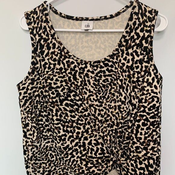CAbi Leopard Print Knotty Tank Top - Picture 1 of 9